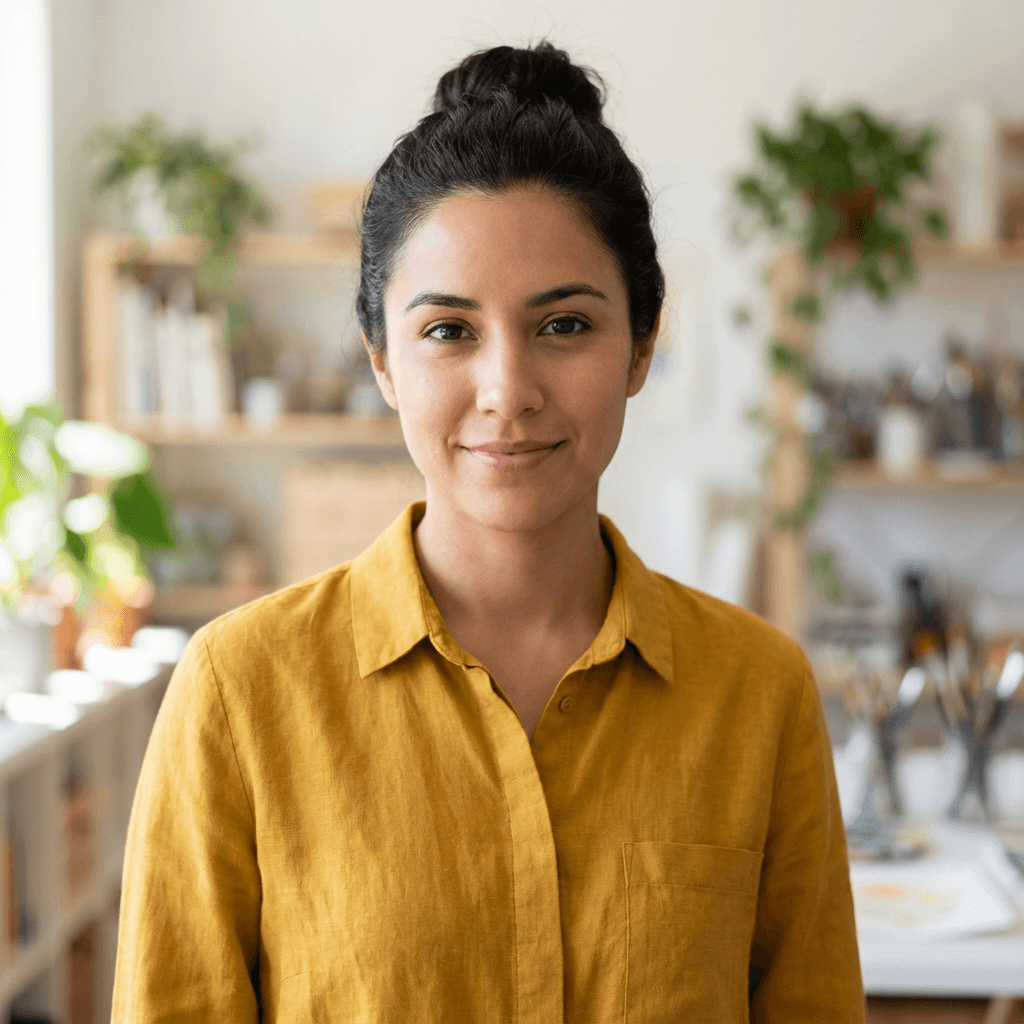 Owner of a professional services firm in a modern office setting
